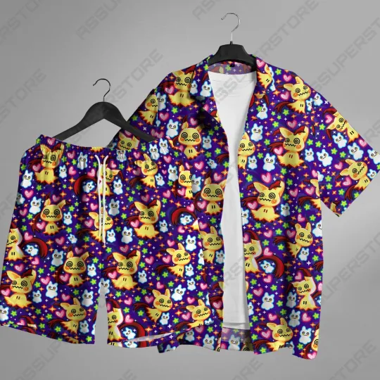 Discover Mimikyu Ghost Hawaiian Button-Up Shirt Mimikyu Ghost Shirt Gift