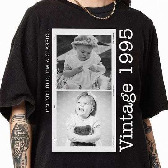 Discover Personalized Birthday Shirt, Custom Photo Year Vintage