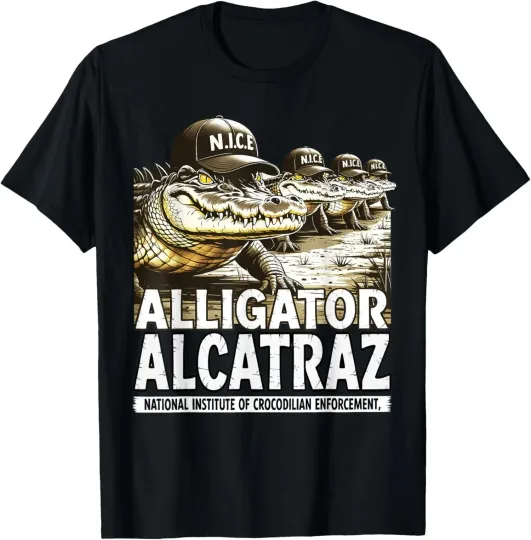 Discover Stop Alligator Alcatraz Florida Everglades Parody Shi Unisex T-Shirt