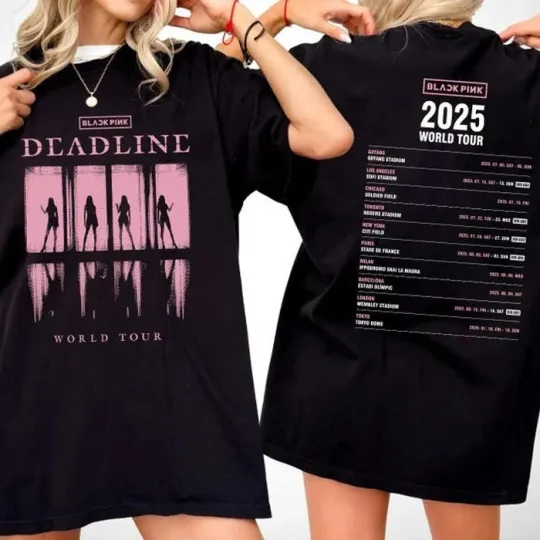 Discover 2025 Black-Pink World Tour Tee Black-Pink 2025 Kpop Concert T Shirt