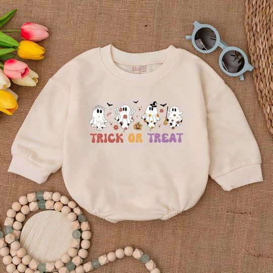 Discover Halloween Baby Romper, Ghost Bodysuit, Fall Baby Clothes, Toddler Bubble Romper