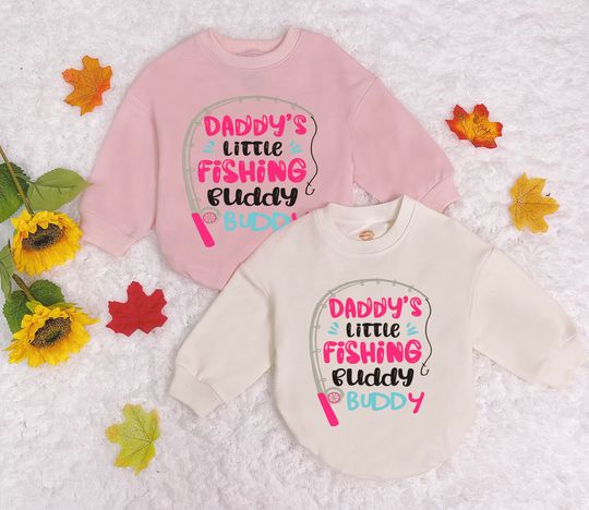 Discover Daddy's Fishing Buddy Baby Romper Sweatshirt, Newborn Baby Romper, Bodysuit