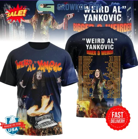 Discover Bigger & Weirder Weird Al Yankovic Tour 2025 3D Shirt S-5XL