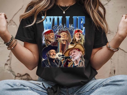 Discover Nelson Bootleg Shirt  Retro Outlaw Country Tee, Vintage Willie Concert Shirt
