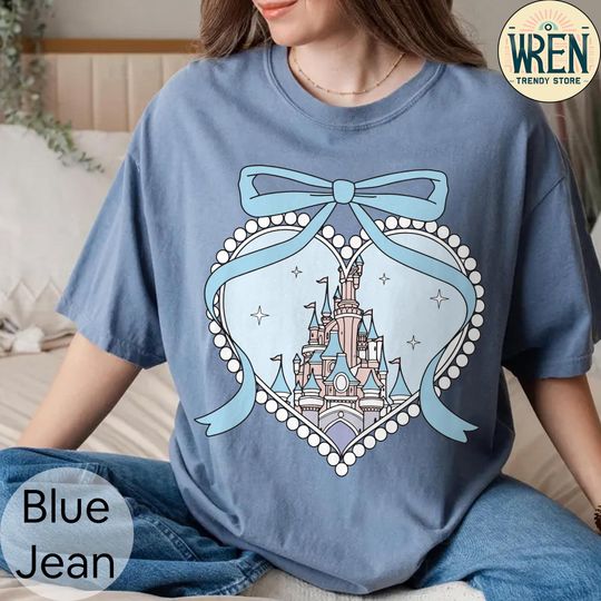 Discover Disneyyy Magical Castle With Blue Coquette Shirt, Magicc Kingdom Shirt
