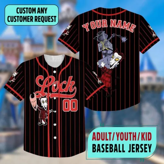 Discover Personalized Halloween Lock Nightmare Before Christmas Baseball Jersey Shirt