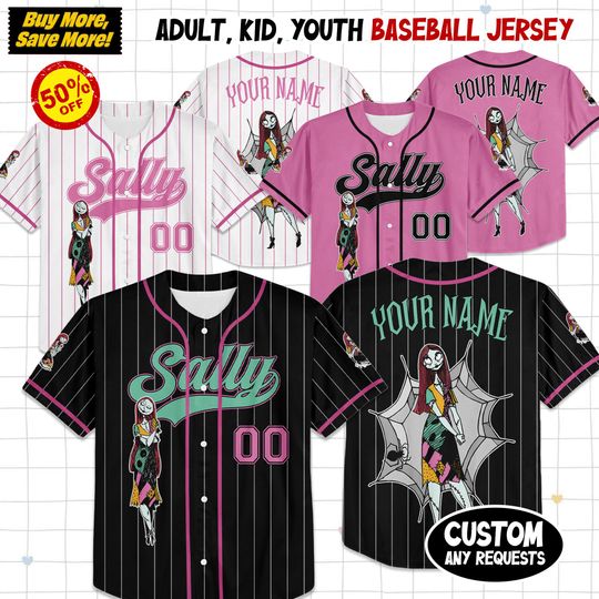Discover Custom Sally The Nightmaree Beforee Christmass Baseball Jersey, Custom Disneyyy Sally