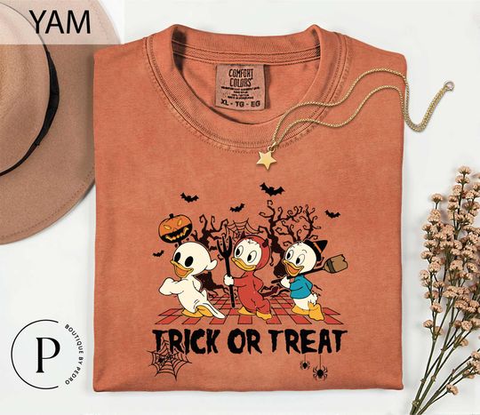 Discover Duck Tales Trick Or Treat T-shirt, Huey Dewey Louie Witch Hazel Shirt