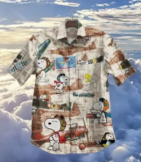Discover Hot Plane And Snoopy Vintage Hawaiian Shirt
