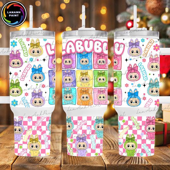 Discover Labubu Cartoon Doll Tumbler 40Oz  Funny Catoon 40Oz Tumbler