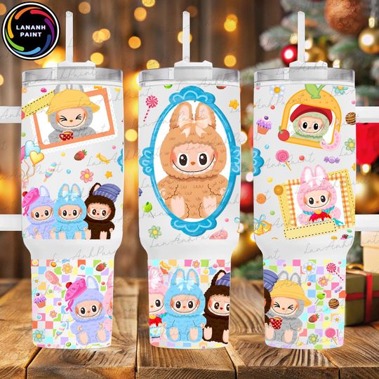 Discover Labubu Cartoon Doll Tumbler 40Oz  Funny Catoon 40Oz Tumbler