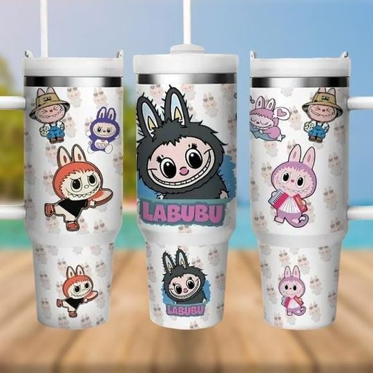 Discover Labubu Cartoon Doll Tumbler 40Oz  Funny Catoon 40Oz Tumbler