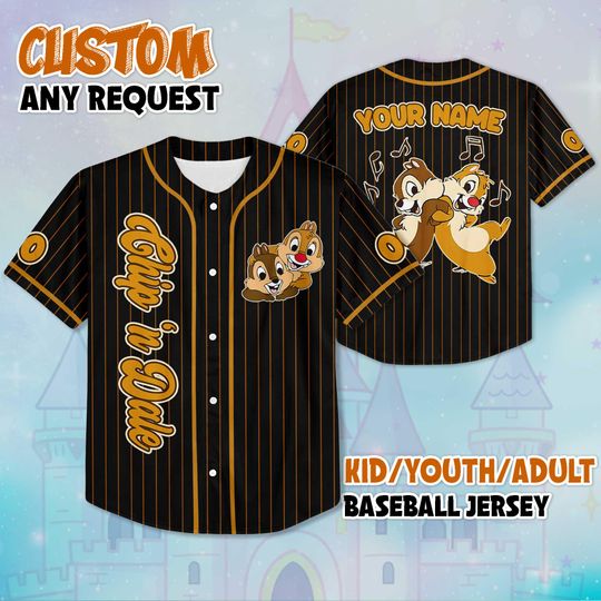 Discover Custom Chipp and Dalee Black Baseball Jersey, Personalized Chipp and Dalee Jersey