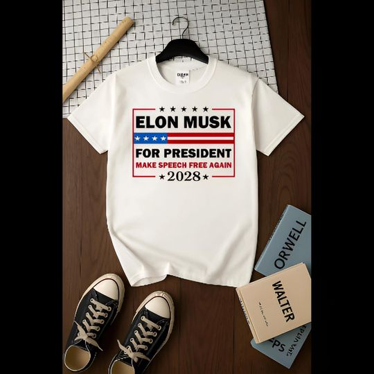 Discover Elon Musk New America Party Shirt Anti Trump Anti MAGA Anti Democrat tshirt 2028 Political Funny Satire USA Tee Gift