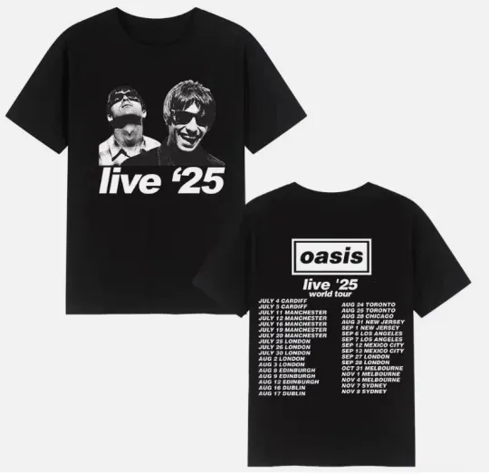 Discover OASIS Live 25 Tour 2025 Mens Women T-shirt