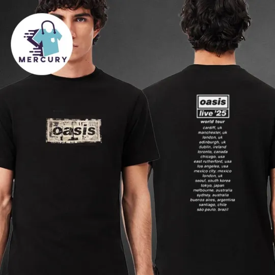Discover Oasis Live 25 Tour Dates 2025 Photo Two Sided Shirt