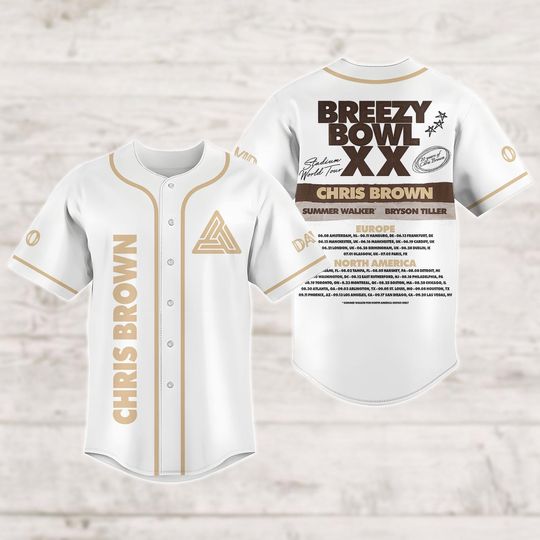 Discover Chris Brown Baseball Jersey, Breezy Bowl Jersey Shirt, Personalized Chris Brown Tour