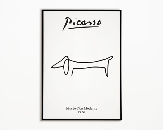 Discover Picasso Line Art Poster, The Dog Poster, Home Decor, Wall Art