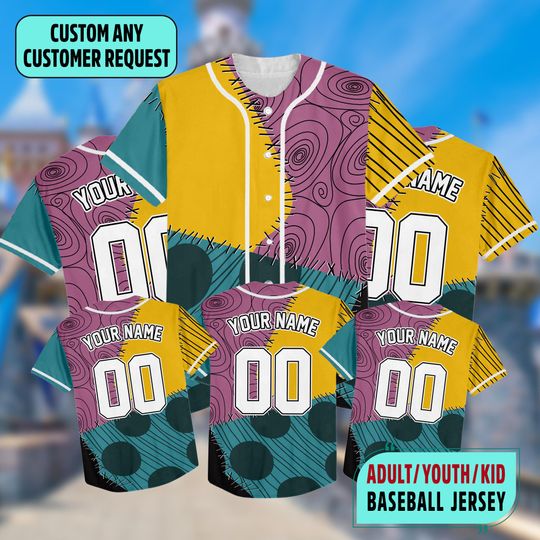 Discover Custom Nightmare Before Christmas Baseball Jersey, Sally Halloween Costume Cosplay Jersey