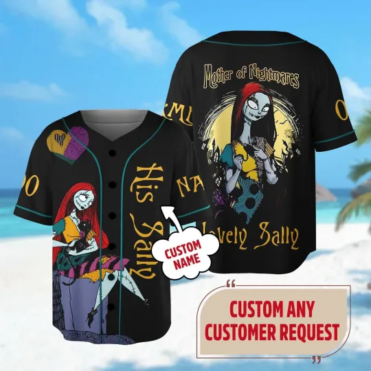 Discover Personalized Lovely Sally Mother Of Nightmares Halloween Baseball Jersey Shirt