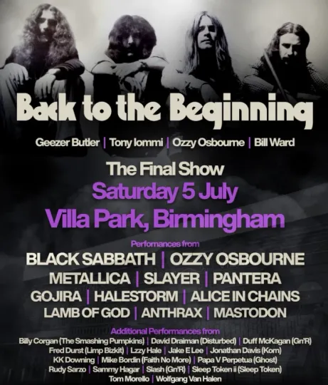 Discover Black Sabbath Back To The Beginning The Final Show Villa Park Birmingham 2025 Poster