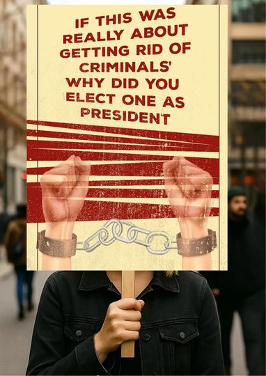 Discover Don't Elect Criminals  Anti-Trump Protest Sign