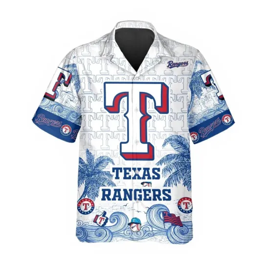 Discover Texas Rangers Big Wave Hawaiian Shirt