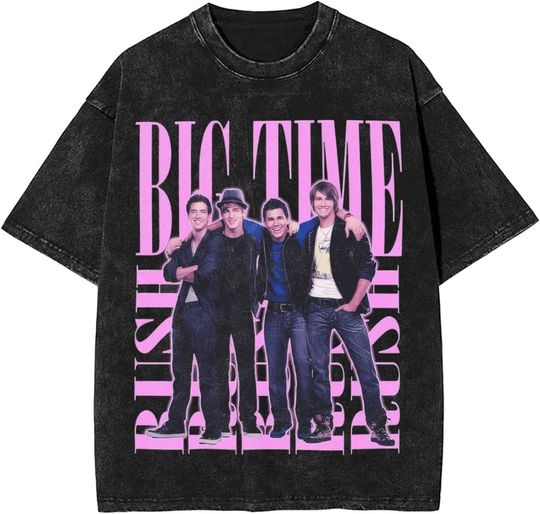 Discover Big Time Rush Retro Photo Mineral Wash T-Shirt