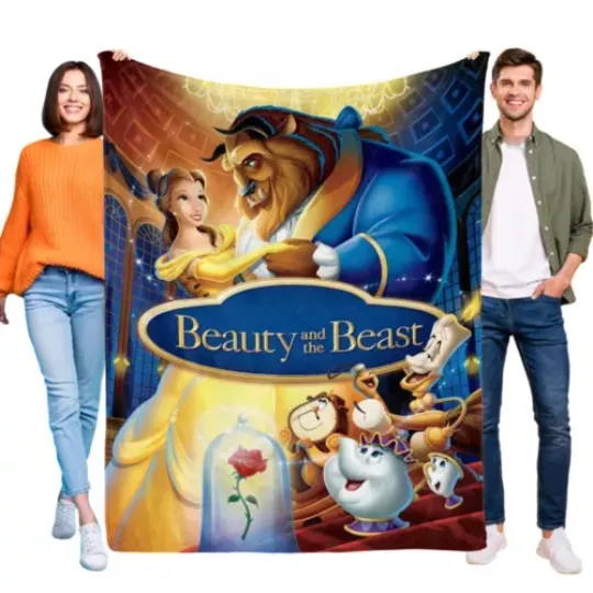 Discover Beautyy and The Beastt Flannel Blanket  Couch Throw Birthday Gift