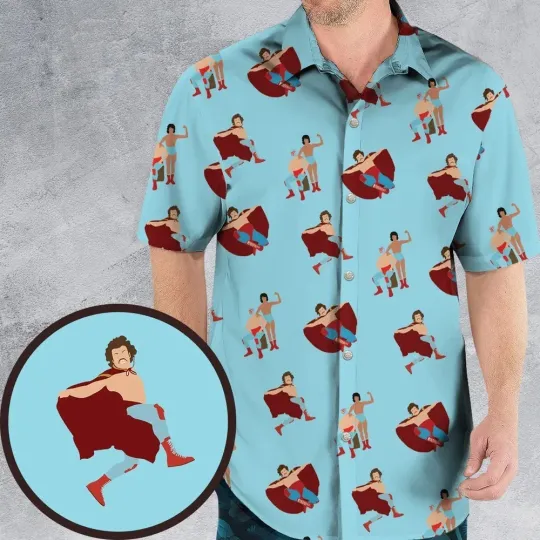 Discover Wrestle Style Nacho Libre Hawaiian Shirt Casual Button Down Shirt Unisex Adults