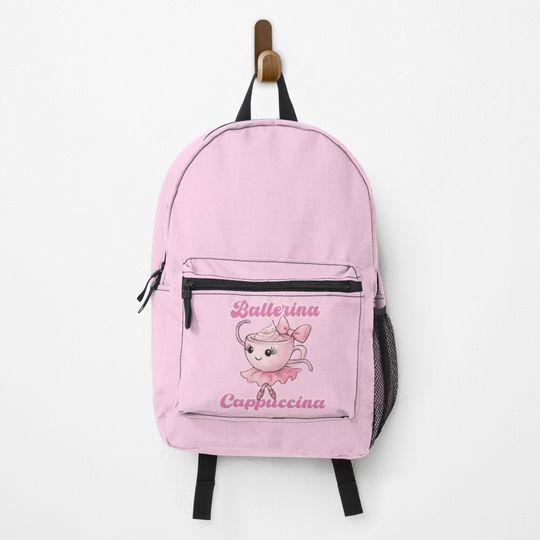Discover Cappuccina Ballerina – Pink Watercolor Whimsy Backpack