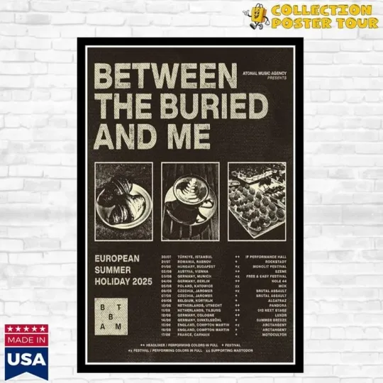 Discover Between The Buried And Me Poster European Summer Holiday Tour 2025