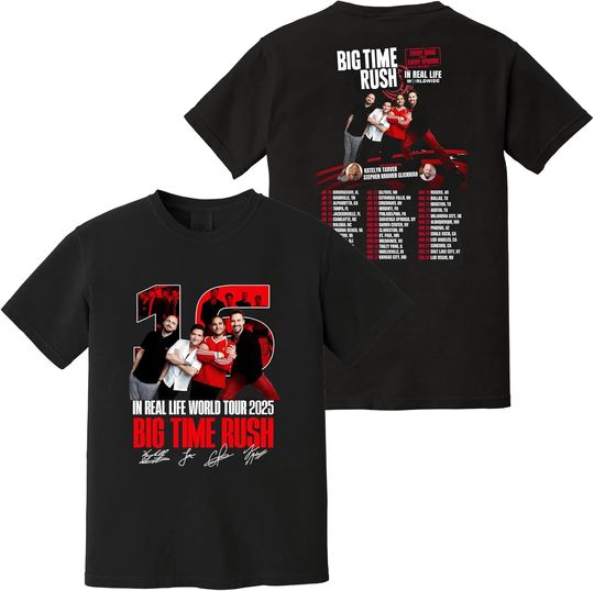 Discover Big Time Rush 2025 Tour Shirt - Worldwide Concert Graphic Tee