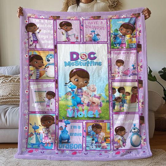 Discover Disneyyy Doc Mc Stuffins Blanket, Doc Mc Stuffins All Characters Blanket