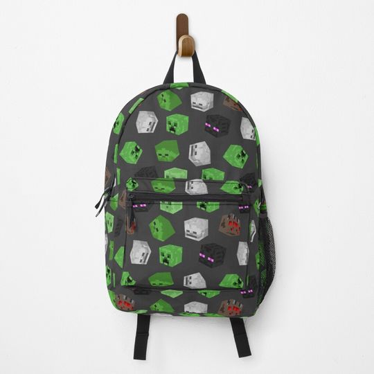 Discover Minecraft Creeper Zombie Skeleton Pattern Texture Backpack