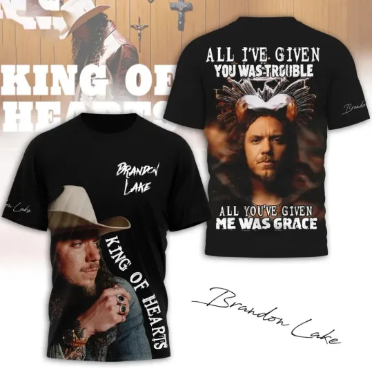 Discover Brandon Lake King of Hearts 3D T-Shirt -Unisex Fan Tee