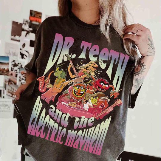 Discover Disneyyy The Muppetss Show Dr. Teeth And The Electric Mayhem Rock Band Retro Shirt