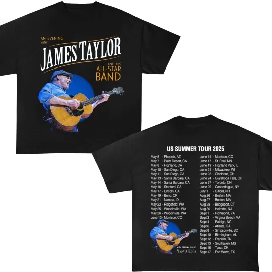 Discover James Taylor Summer Tour 2025 T-Shirt, James Taylor 2025 Concert