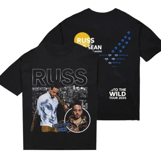 Discover 2025 RUSS Into The Wild Tour 2025 Concert T-shirt