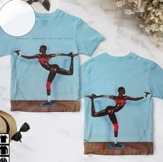 Discover Grace Jones Island Life Album Cover AOP 3D T-shirt