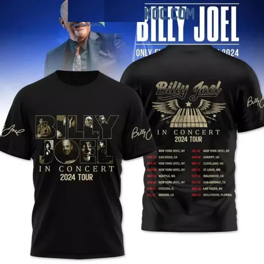 Discover Billy Joel In Concert Just The Way You Are 2024 Tour 3D T-shirt