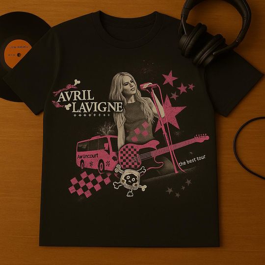 Discover Avril Lavigne Vintage Bootleg Tour Shirt  2000s Y2K Pop Punk Band Tee, Limited Edition Graphic
