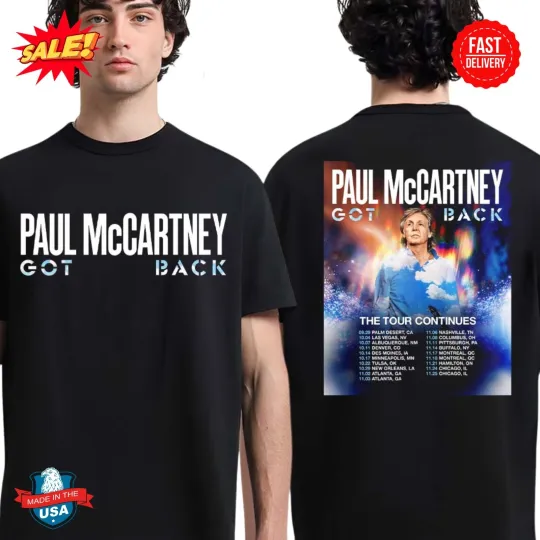Discover P mccartney Got Back The Tour Continues North American Stadium 2025 T-Shirt