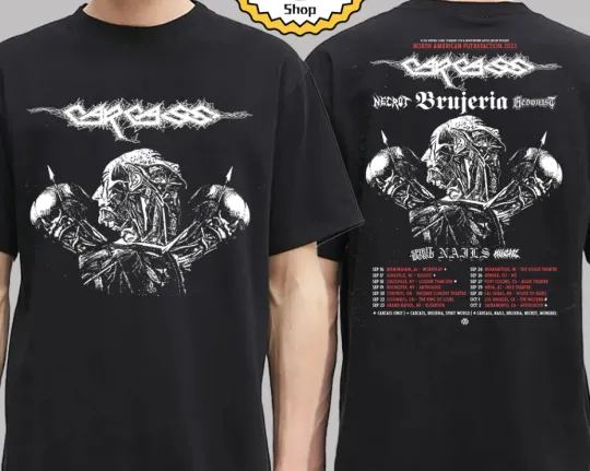 Discover New 2 side Carcass Band North American Putrefaction Tour 2025 shirt KV37312