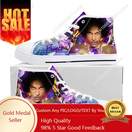 Discover Prince Rogers Nelson Singer High Top High Quality Sneakers