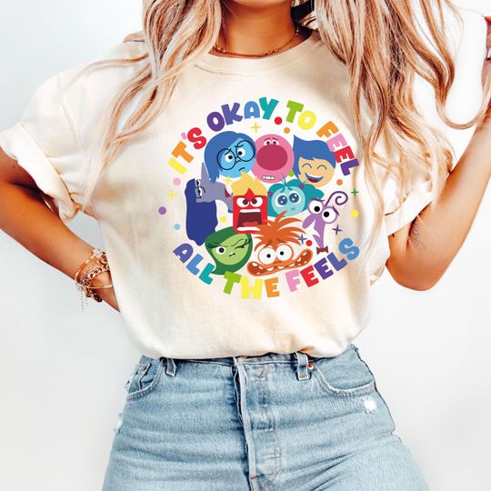 Discover It's Okay To Feel All The Feels Shirt, Disneyyy Insidee Outt T-Shirt, Therapy Shirt