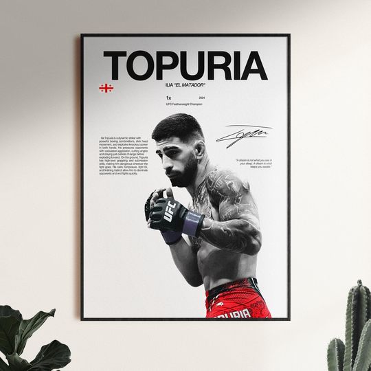 Discover Ilia Topuria Poster, Sports Fan Decor