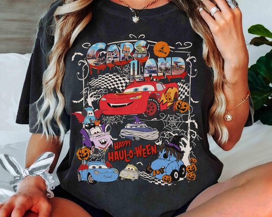 Discover Vintage carss Movie Characters Halloween T-Shirt, Disneyyy carss Halloween Shirt