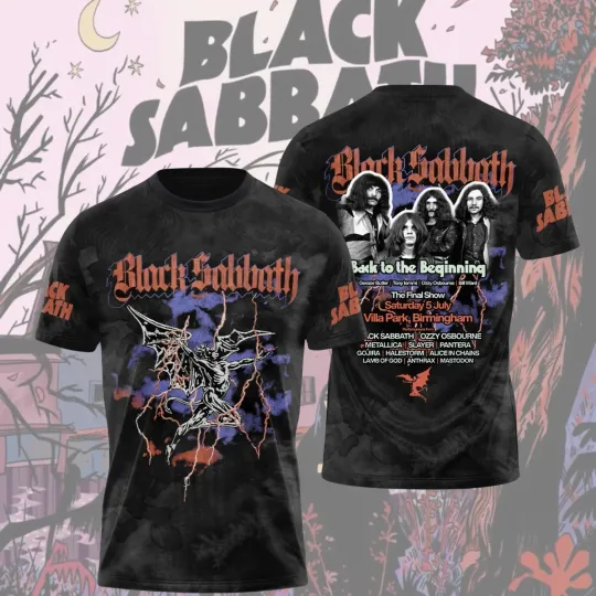 Discover Black Sabbath Back To The Beginning 2025 Tour The Final Show 3D T-Shirt