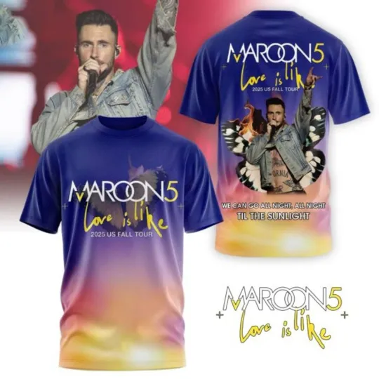 Discover Maroon 5 2025 Us Fall Tour 3D T-Shirt